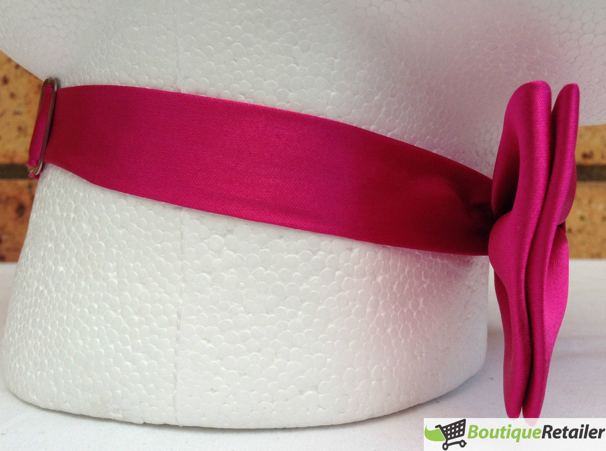 Mens BOW TIE Wedding Tuxedo Formal Bestman Necktie Classic Plain Party - Hot Pink