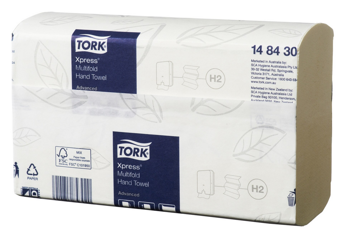 Tork Xpress Multifold Paper Hand Towels / Slimline Advanced H2 - 21 Packs of 180