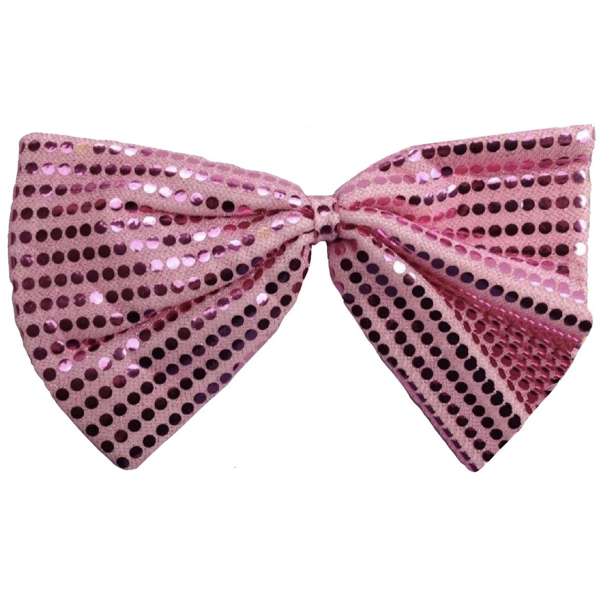 LARGE BOW TIE Sequin Polka Dots Bowtie Big King Size Party Costume - Light Pink