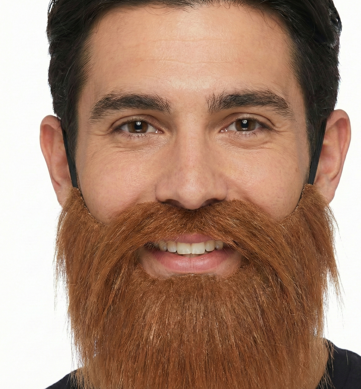 Brown Costume Beard & Moustache - Fake Facial Hair for Parties/Halloween/Fancy Dress