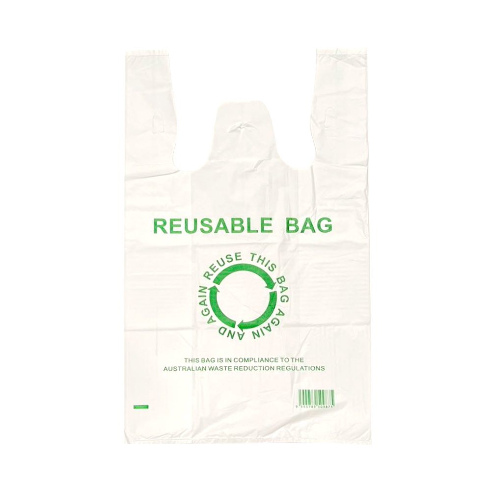 245pcs 45×74cm Jumbo Eco Reusable Plastic Singlet Shopping Bags
