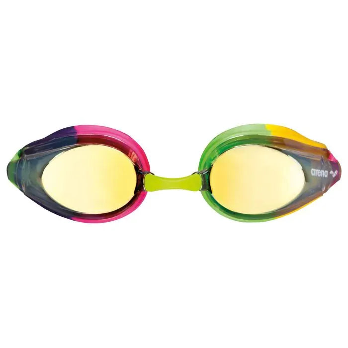 arena Tracks Mirror Swimming Goggles Kids - Violet - Fuchsia/Green