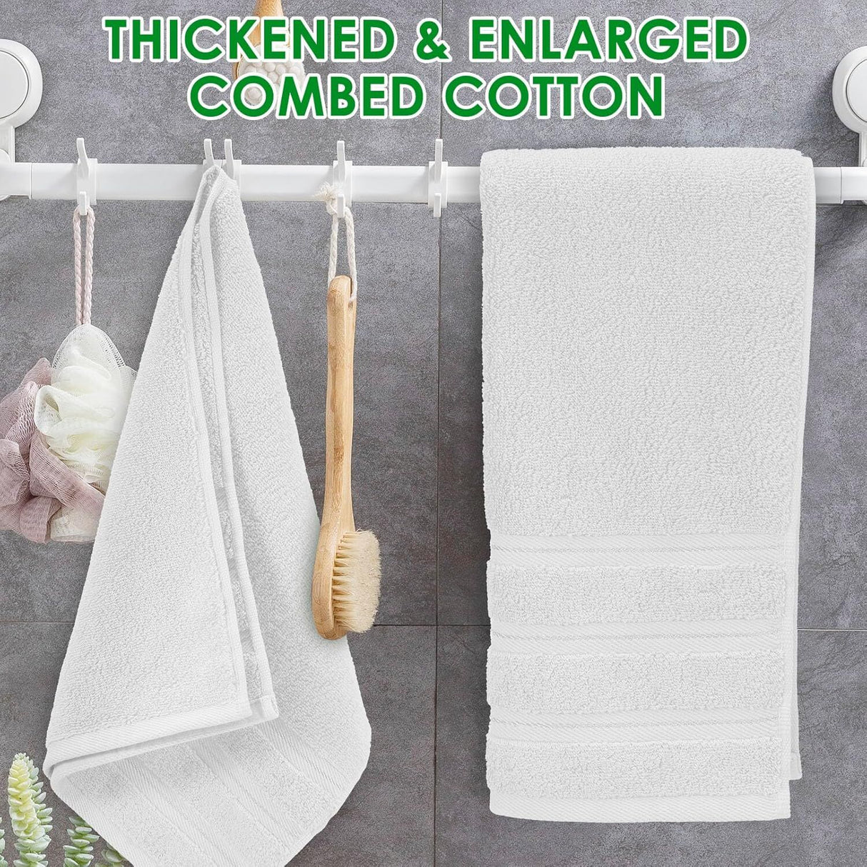 10x 100% Cotton Hand Towels Face Washers Bulk (34x74cm) in Plain White