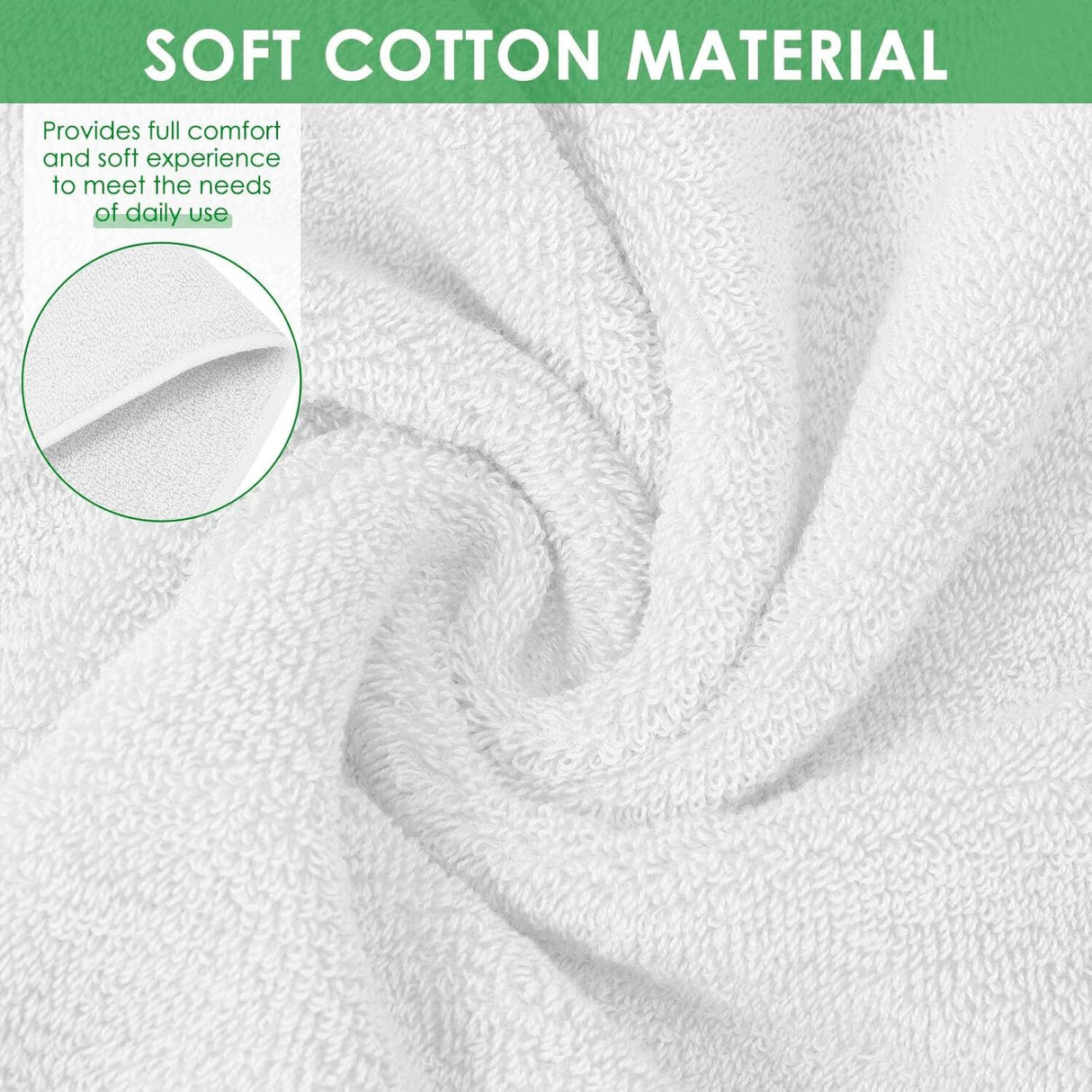 10x 100% Cotton Hand Towels Face Washers Bulk (34x74cm) in Plain White
