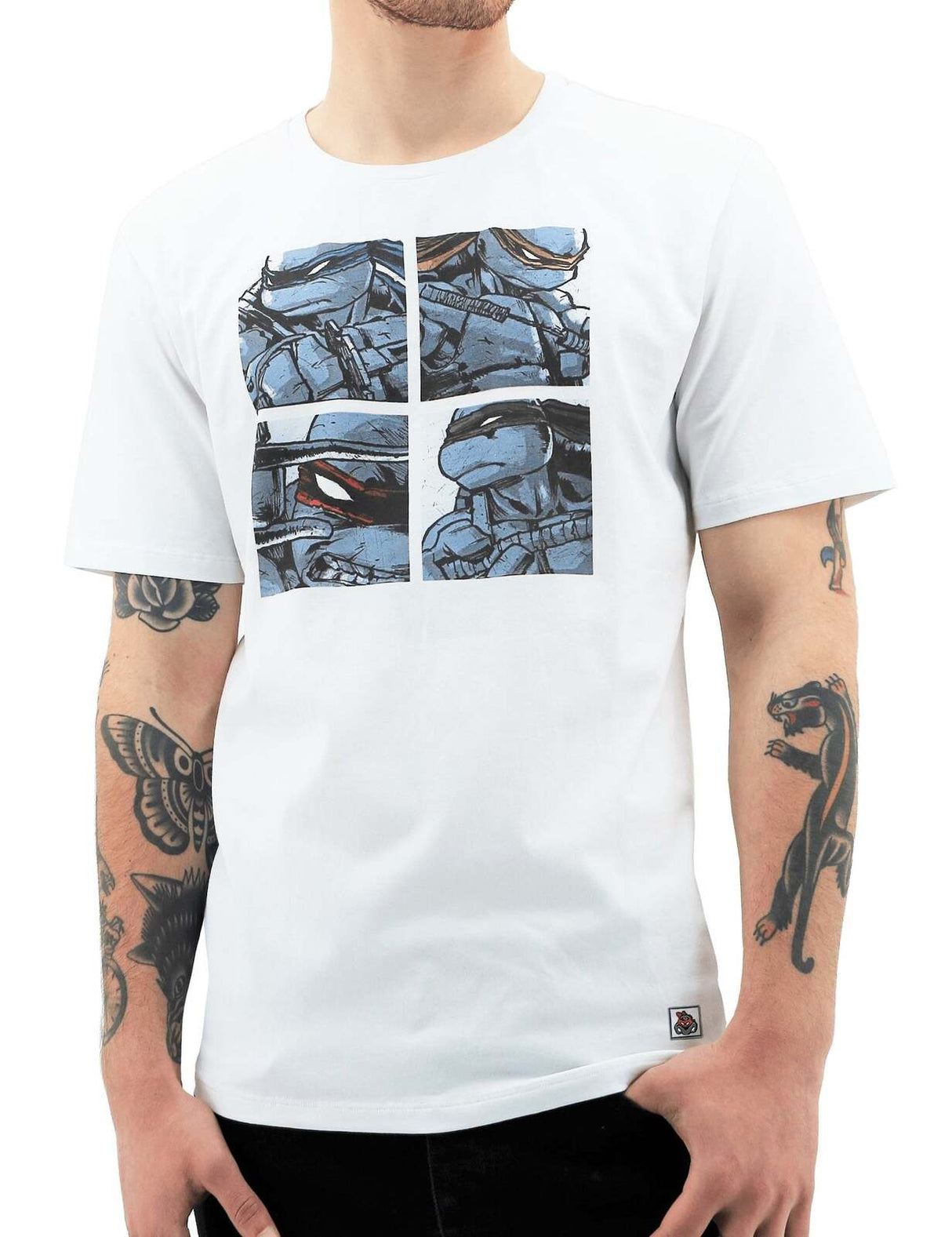 Teenage Mutant Ninja Turtles Mens T Shirt Tee Top Cowbunga - White