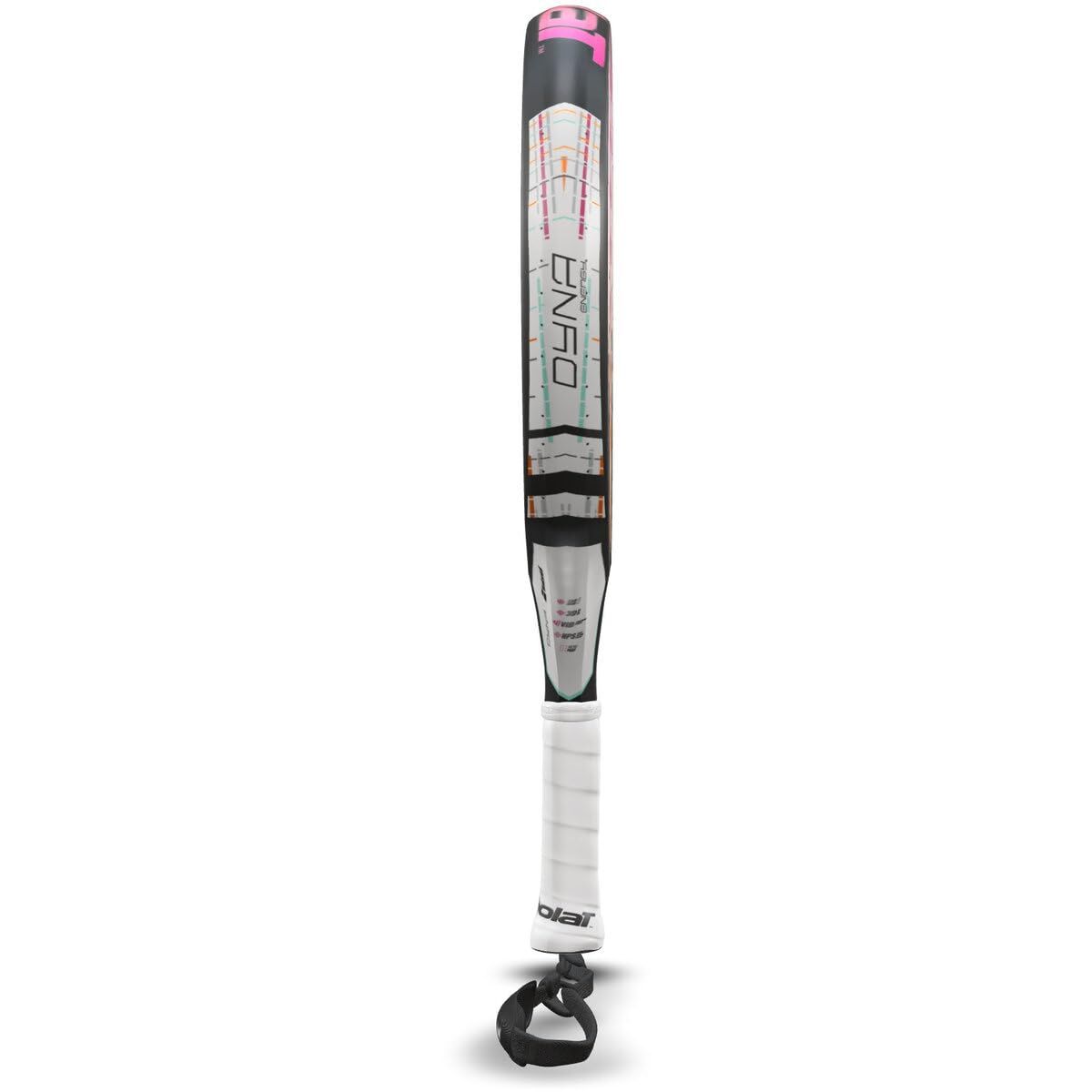 Babolat Dyna Energy Womens Padel Racquet Racket 330g in Pink/Orange/White