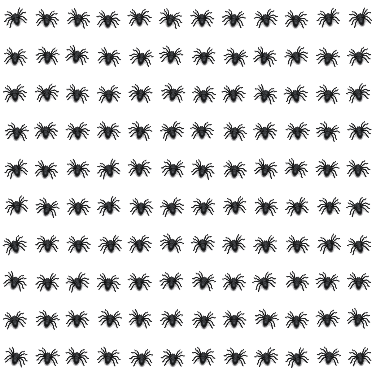 120x Mini Fake Spiders Bulk Pack - Trick/Prank Halloween Scary Arachnid Bug Toy (Party Gag)