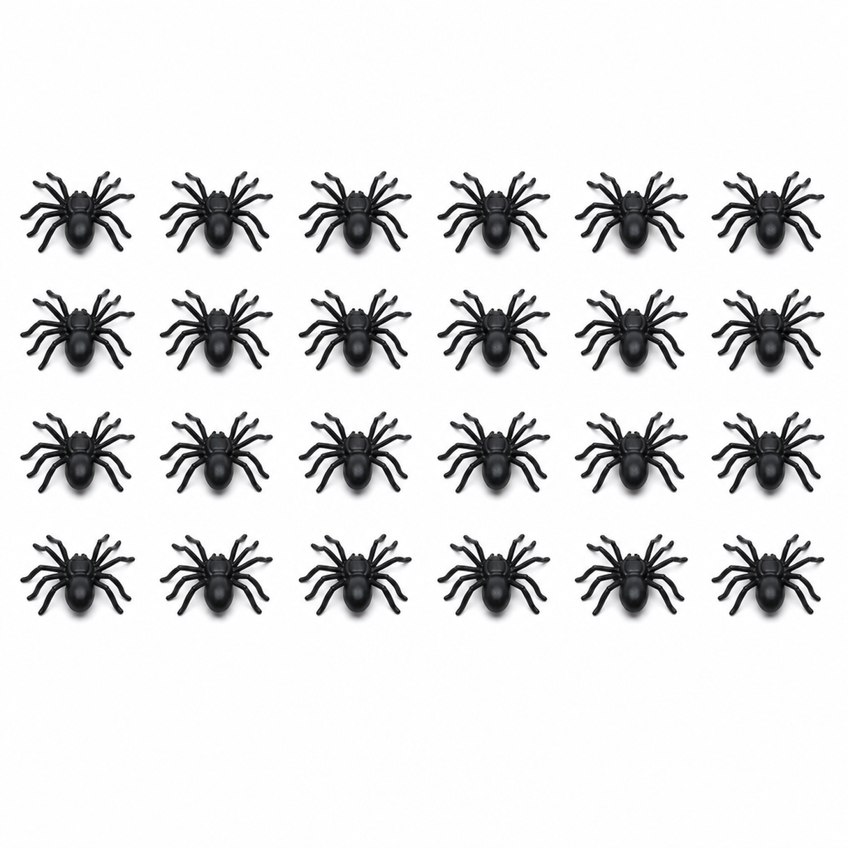24x Mini Fake Spiders - Trick/Prank Halloween Scary Arachnid Bug Toy (Party Gag)