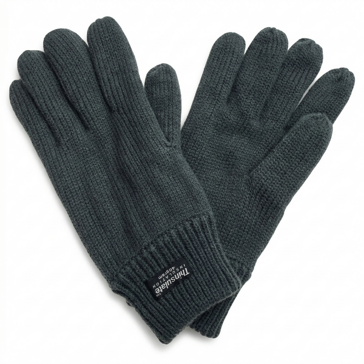 3M Thinsulate Grey Knitted Fleece Gloves - Thermal Winter Ski - S/M
