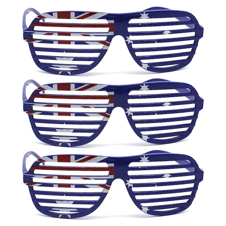 3x Australia Flag Sunglasses for Party and Costumes (Pack)