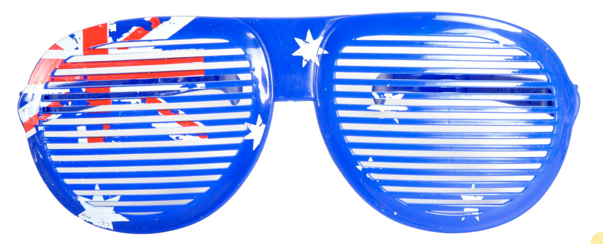 Jumbo Party Costume Glasses - Australian Flag Design - Wayfarer Oversized 26cm Wide