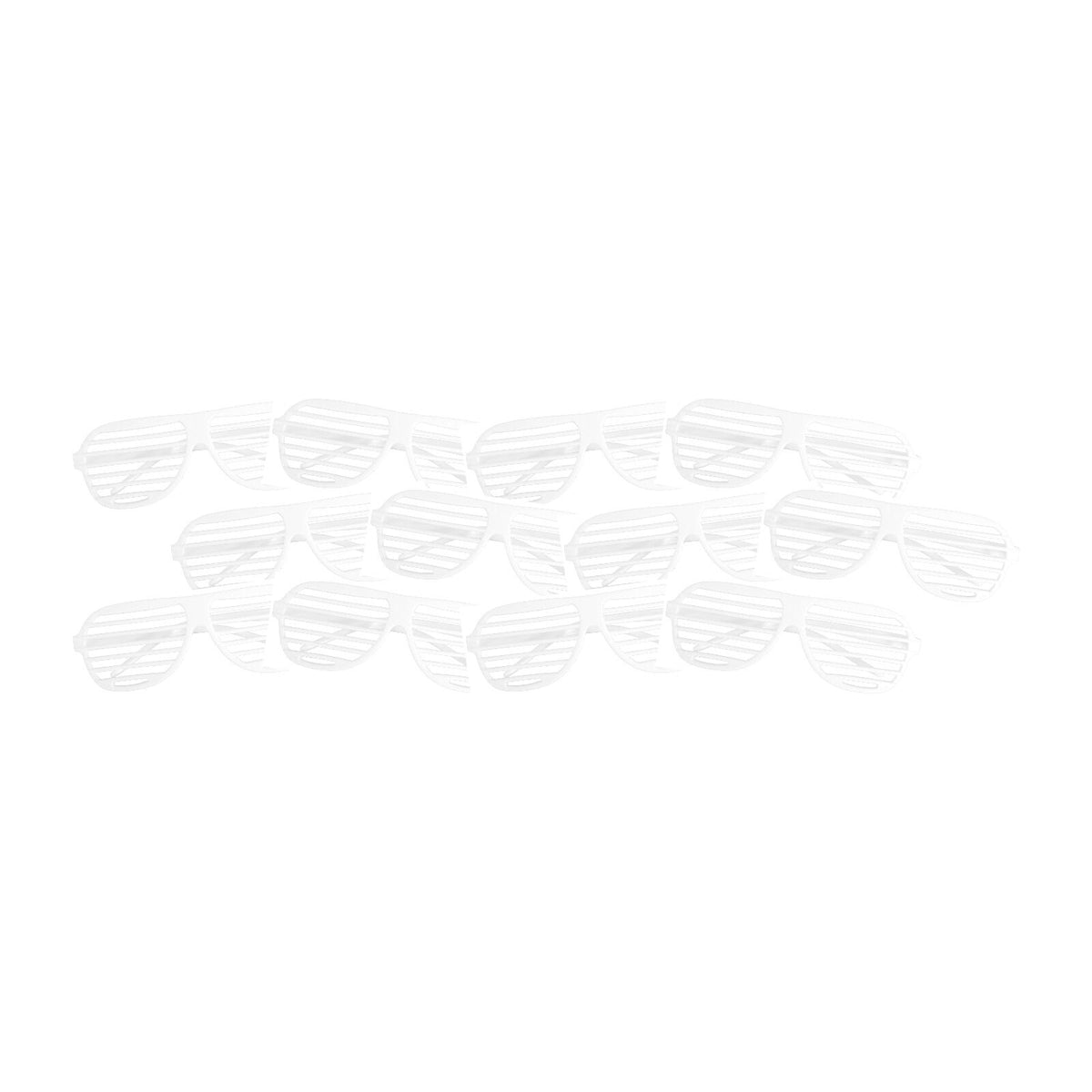 12x Party Glasses Shutter Shades Sunglasses 1980s Glasses Costume Party in White