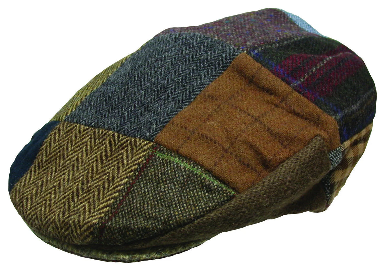 Hanna Hats Plain Tweed Vintage Patch Flat 100% Wool Cap - Handmade in Ireland (Size XXL)