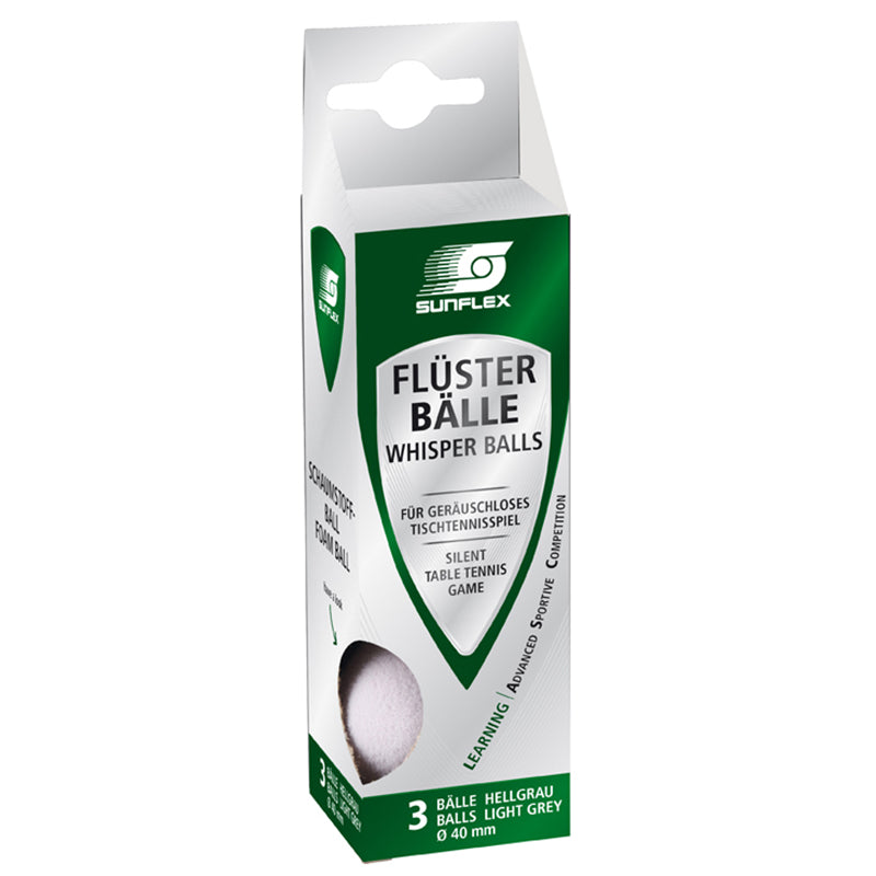 SUNFLEX Whisper Silent Noise-Less Table Tennis Balls (1 Pack of 3)