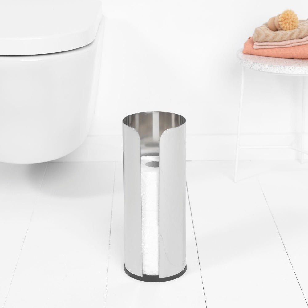 Brabantia ReNew Toilet Roll Dispenser - Brilliant Steel (Bathroom Paper Holder)