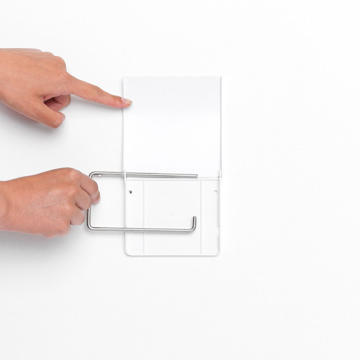 Brabantia Toilet Roll Holder Wall Mounted Bathroom Storage No Damage - White