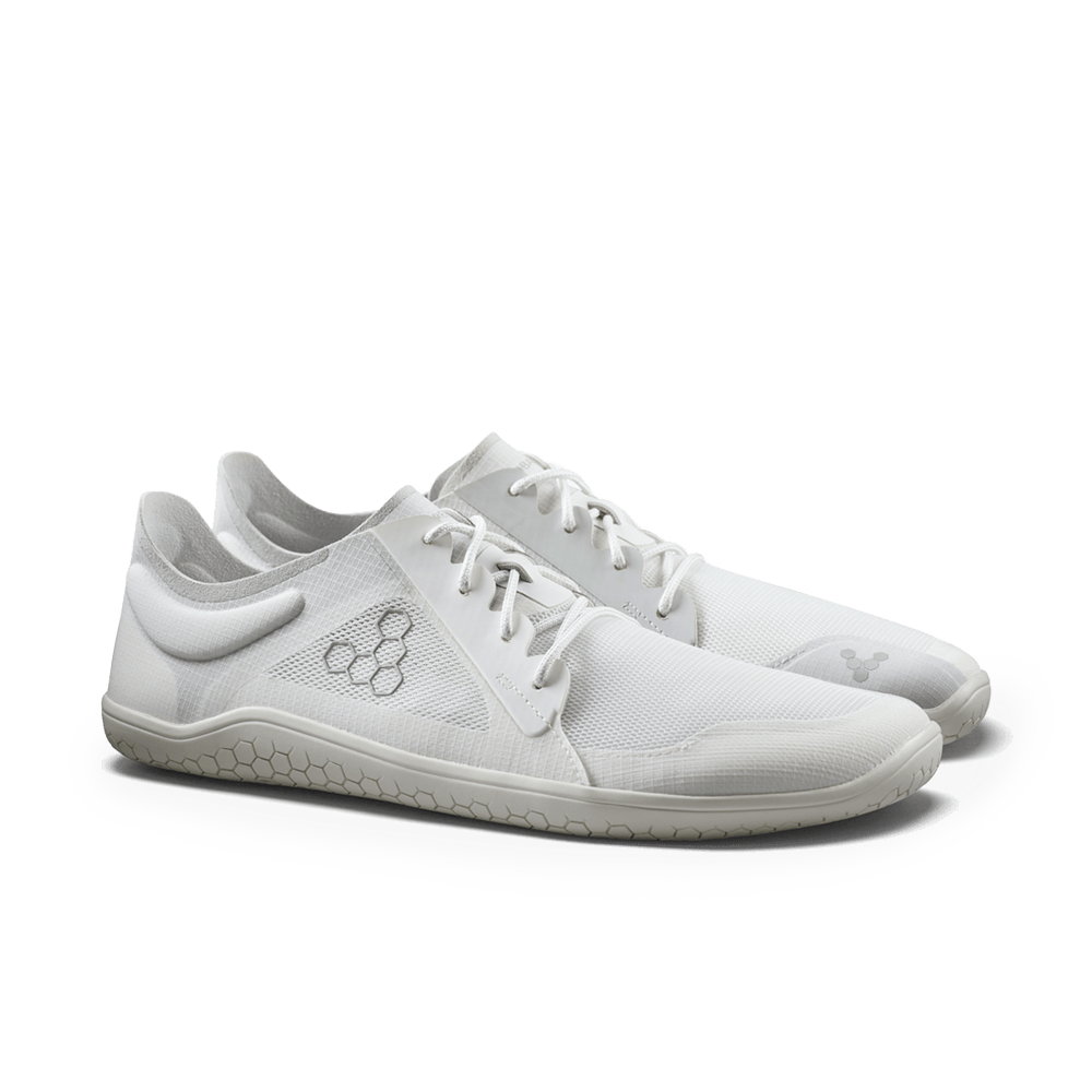 Vivobarefoot Womens Primus Lite IV Barefoot Shoes - Mineral White (Lightweight Recycled Runners)