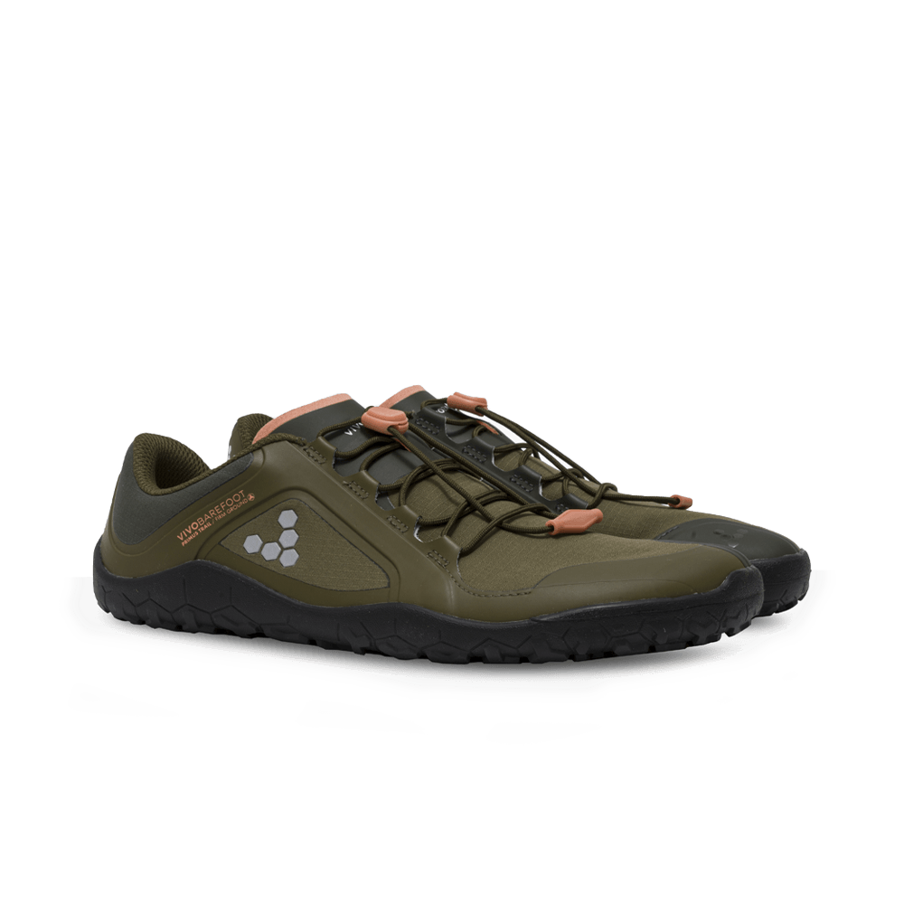 Vivobarefoot Womens Primus Trail III All Weather FG Barefoot Shoes - Dark Olive (Trail Runners)