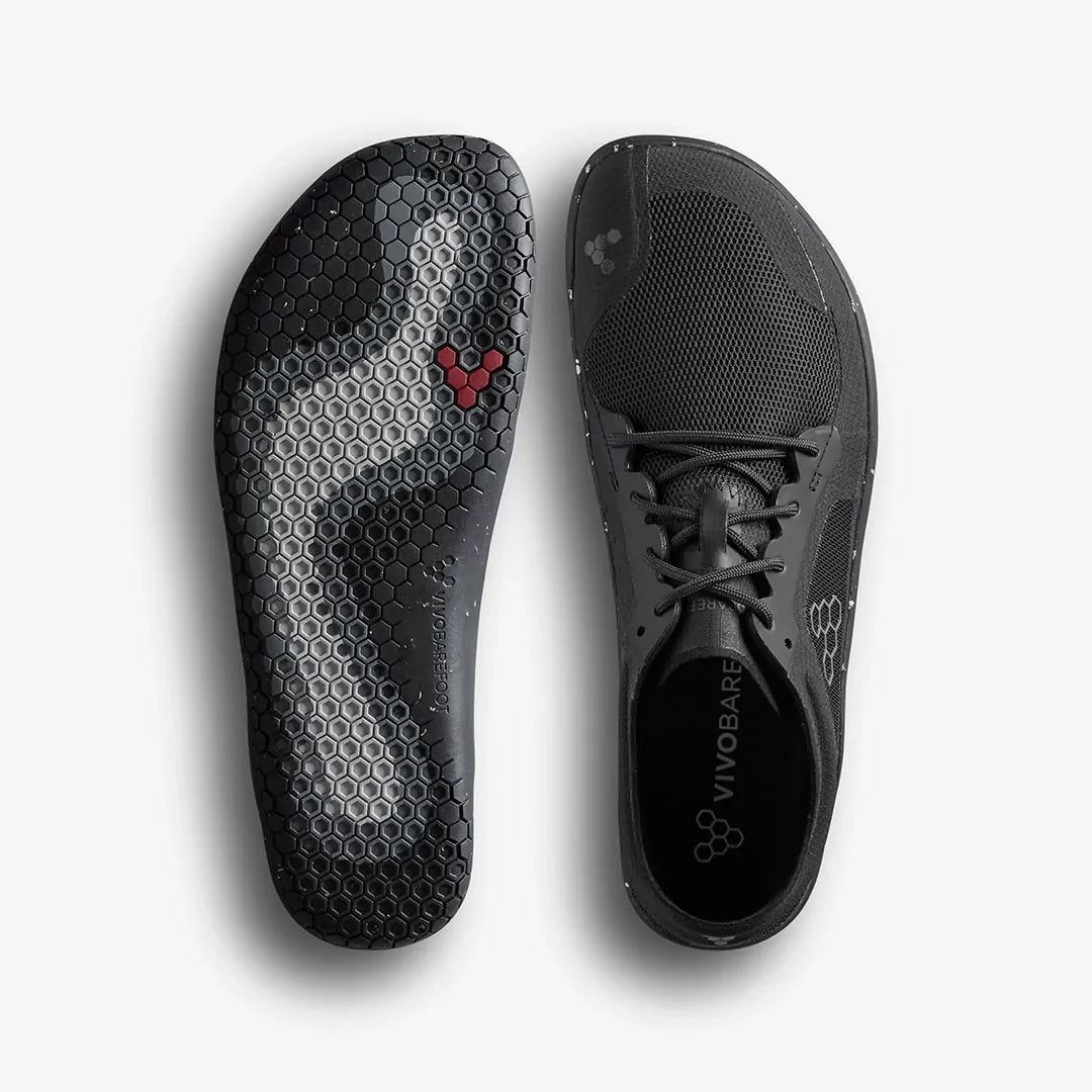 Vivobarefoot Womens Primus Lite 3.5 Barefoot Shoes - Obsidian Black (Lightweight Recycled Runners)