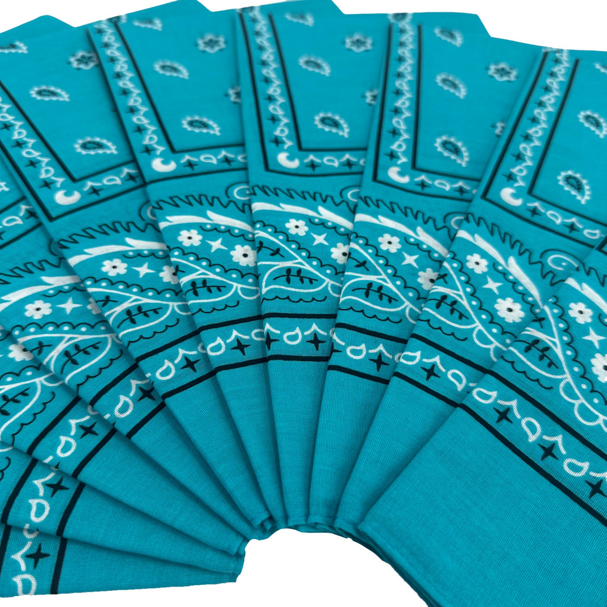 20x BANDANA Paisley 100% COTTON Head Wrap Durag Bandanna Scarf Mask BULK - Blue