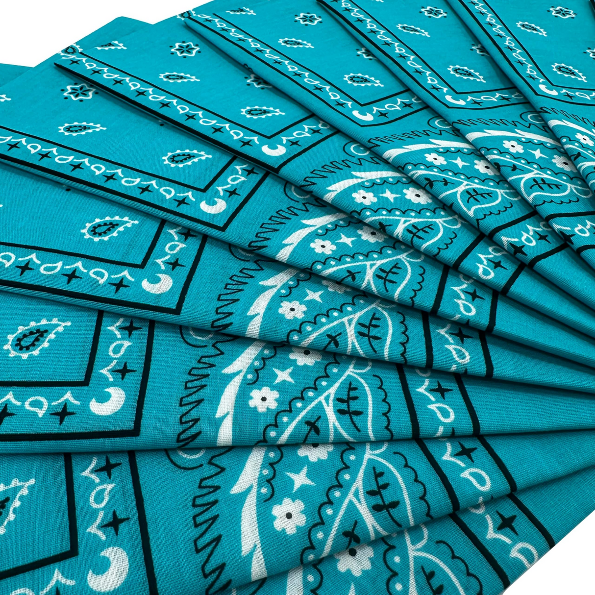 20x BANDANA Paisley 100% COTTON Head Wrap Durag Bandanna Scarf Mask BULK - Blue