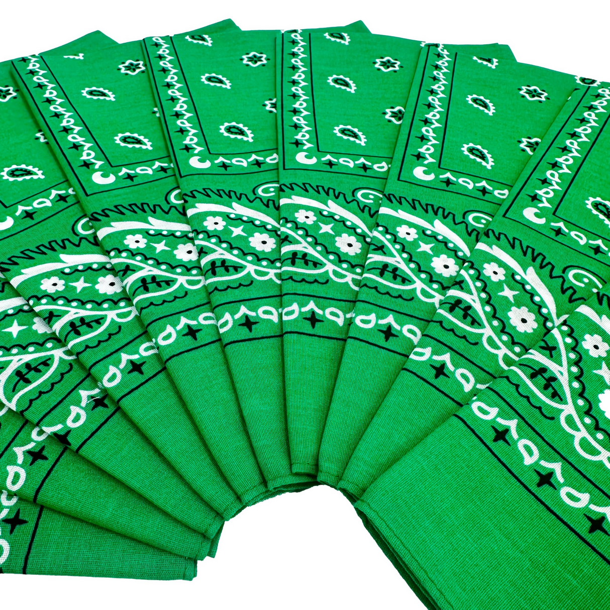 20x BANDANA Paisley 100% COTTON Head Wrap Durag Bandanna Scarf Mask BULK - Dark Green
