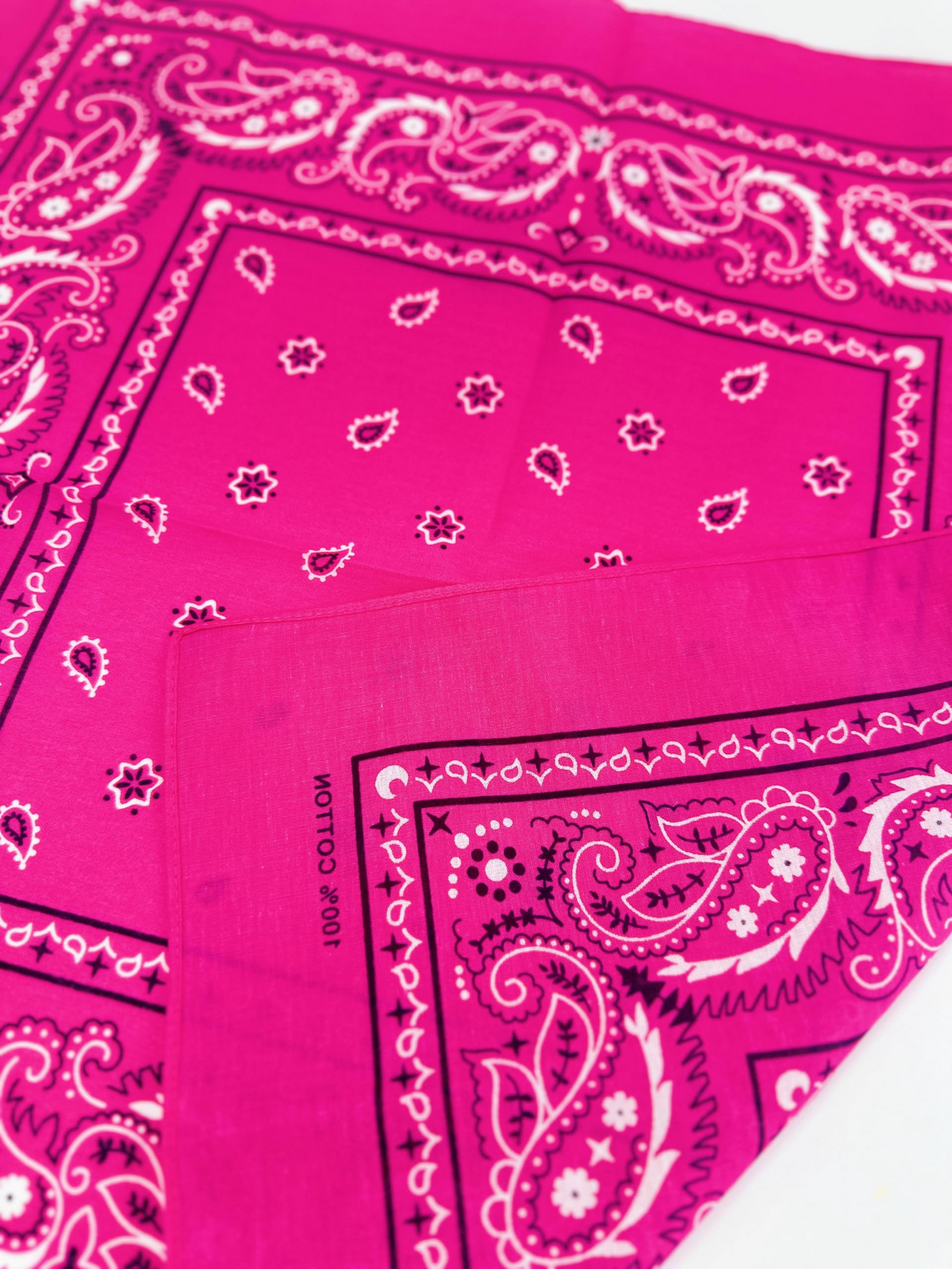 20x BANDANA Paisley 100% COTTON Head Wrap Durag Bandanna Scarf Mask BULK - Hot Pink