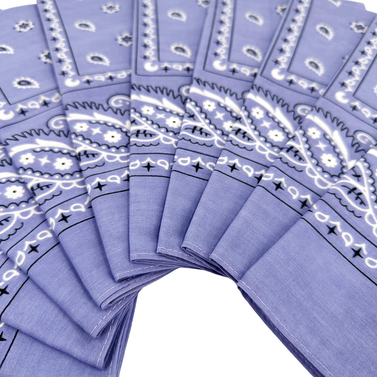 20x BANDANA Paisley 100% COTTON Head Wrap Durag Bandanna Scarf Mask BULK - Lilac