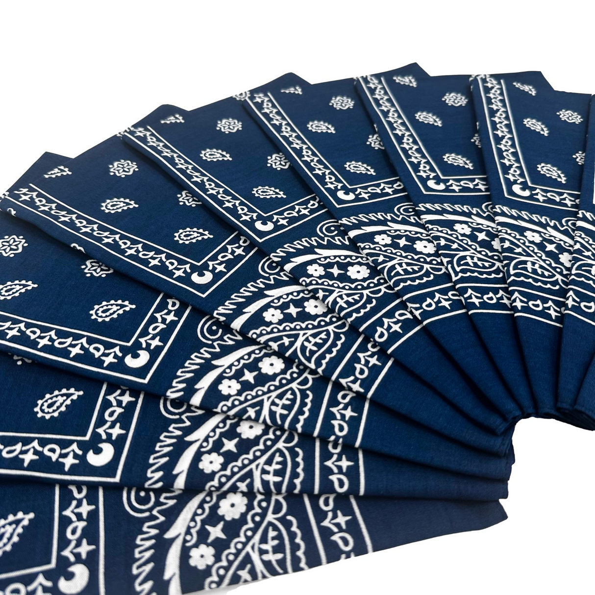 20x BANDANA Paisley 100% COTTON Head Wrap Durag Bandanna Scarf Mask BULK - Navy Blue