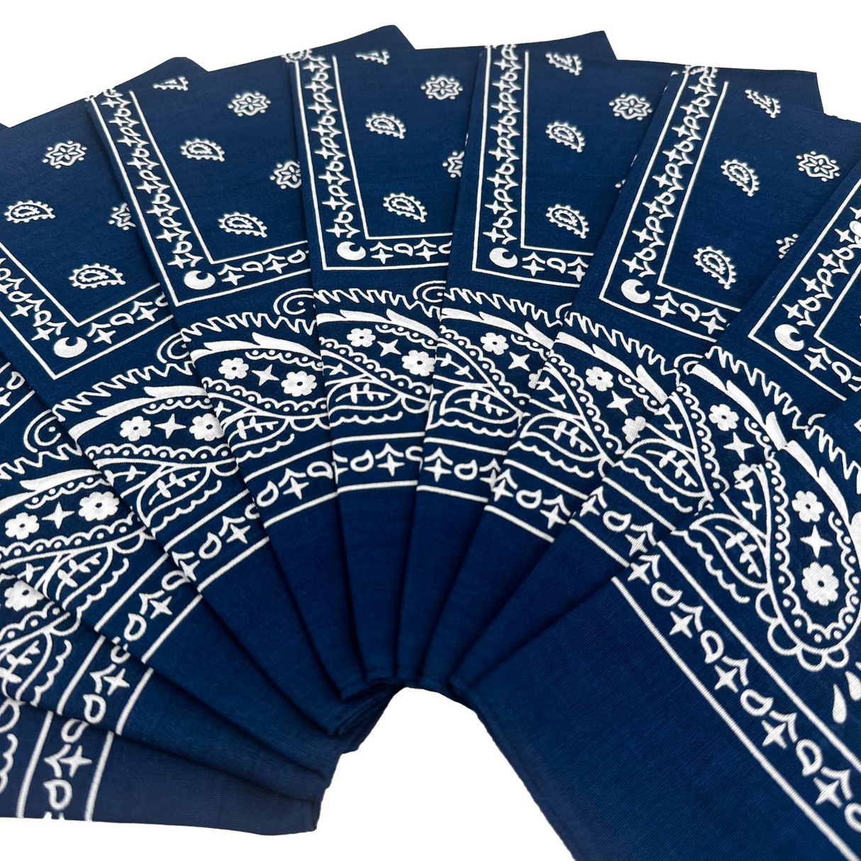 20x BANDANA Paisley 100% COTTON Head Wrap Durag Bandanna Scarf Mask BULK - Navy Blue