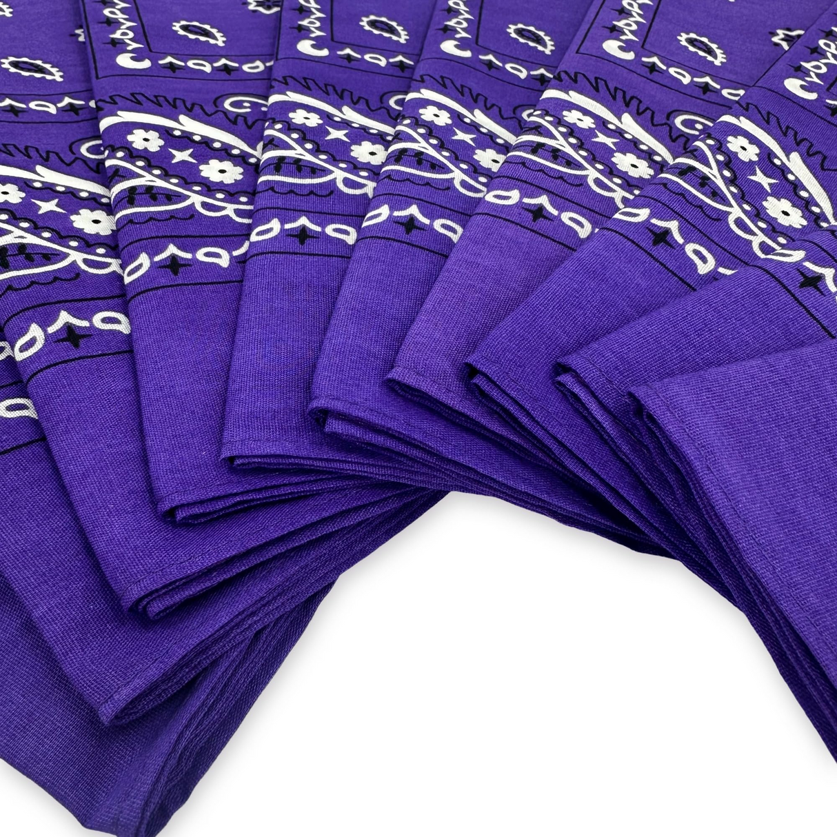 20x BANDANA Paisley 100% COTTON Head Wrap Durag Bandanna Scarf Mask BULK - Purple