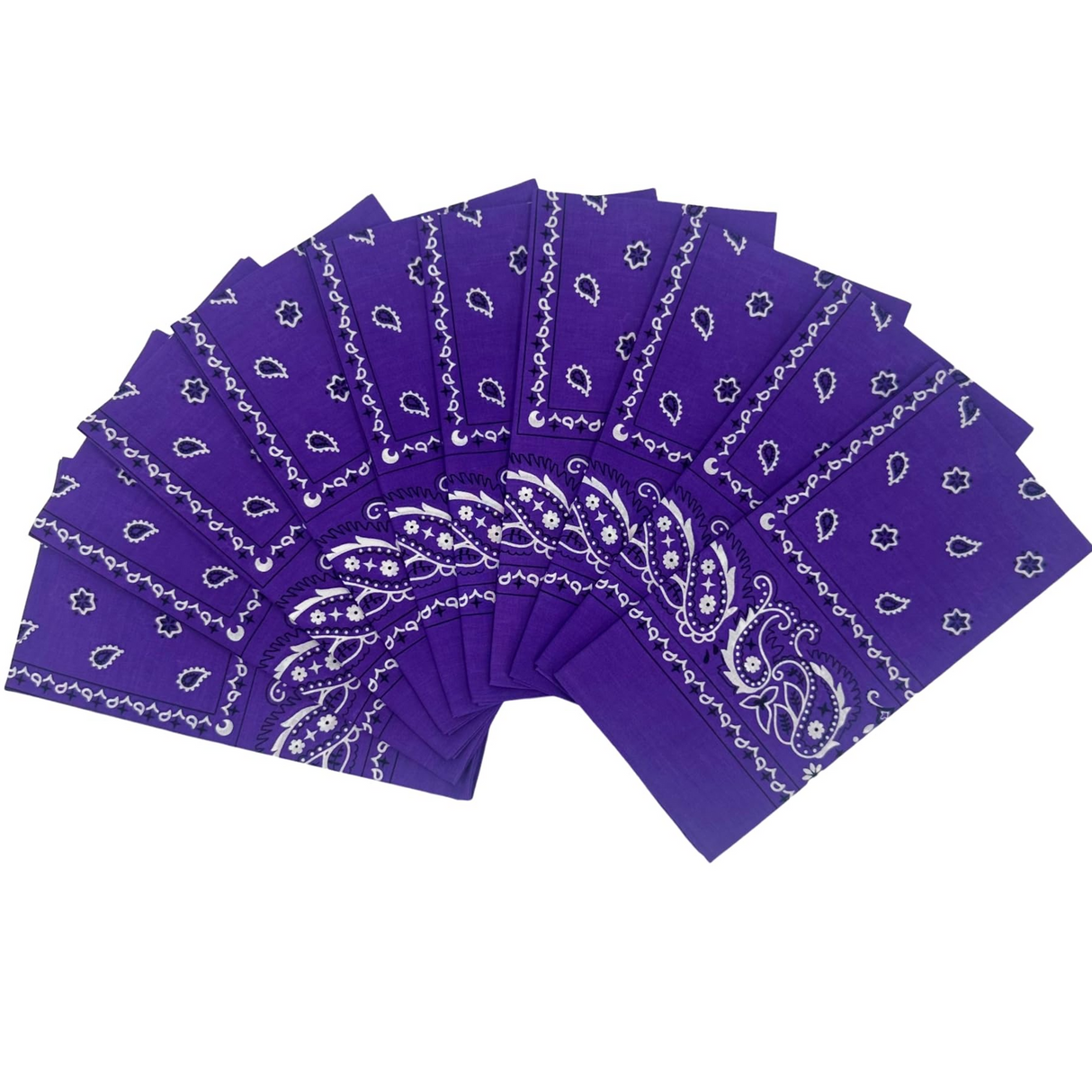 20x BANDANA Paisley 100% COTTON Head Wrap Durag Bandanna Scarf Mask BULK - Purple