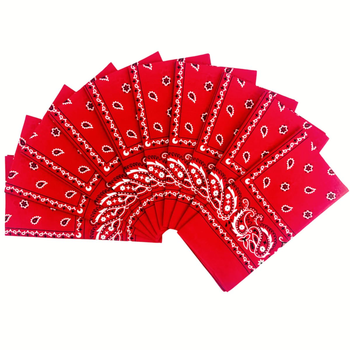 20x BANDANA Paisley 100% COTTON Head Wrap Durag Bandanna Scarf Mask BULK - Red