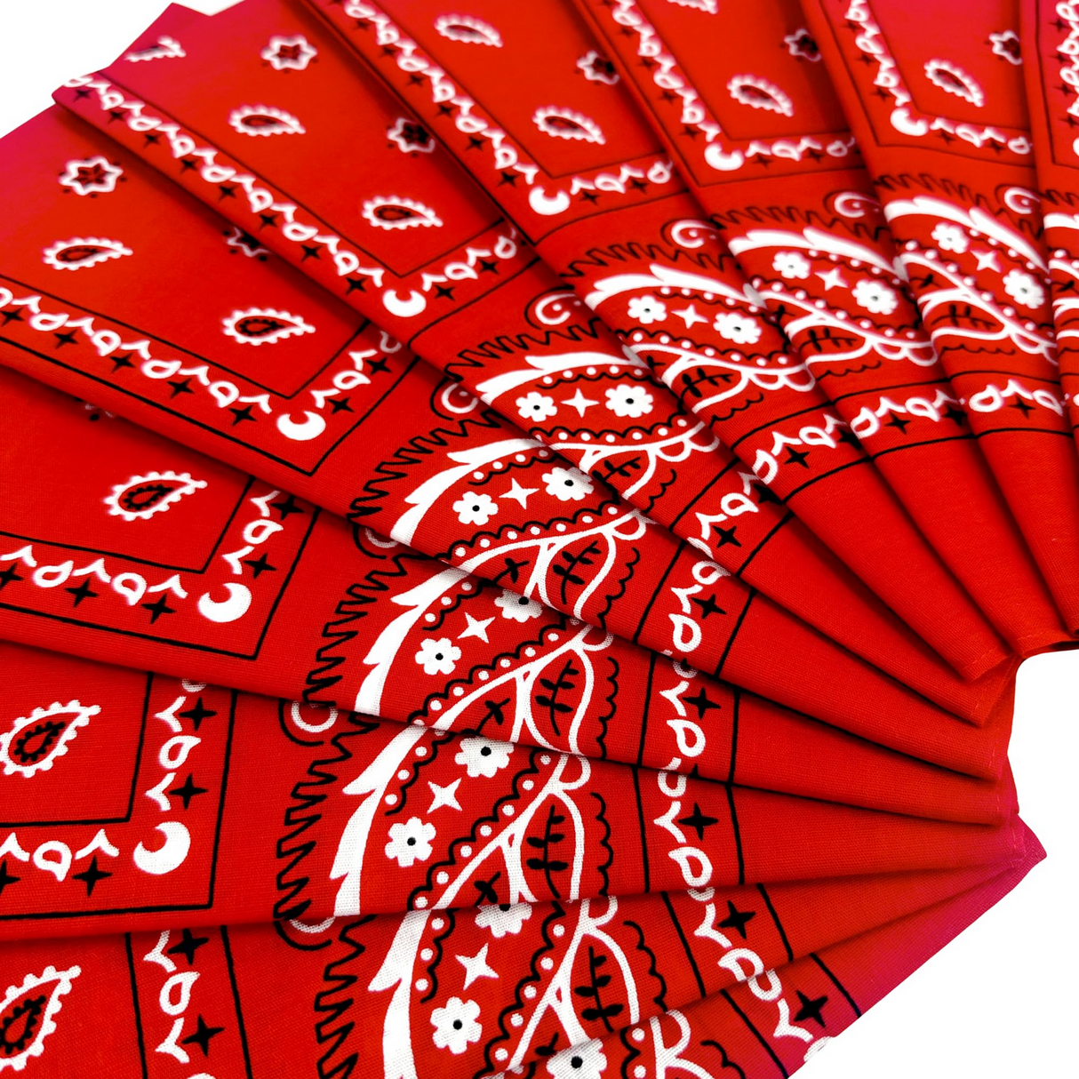 20x BANDANA Paisley 100% COTTON Head Wrap Durag Bandanna Scarf Mask BULK - Red