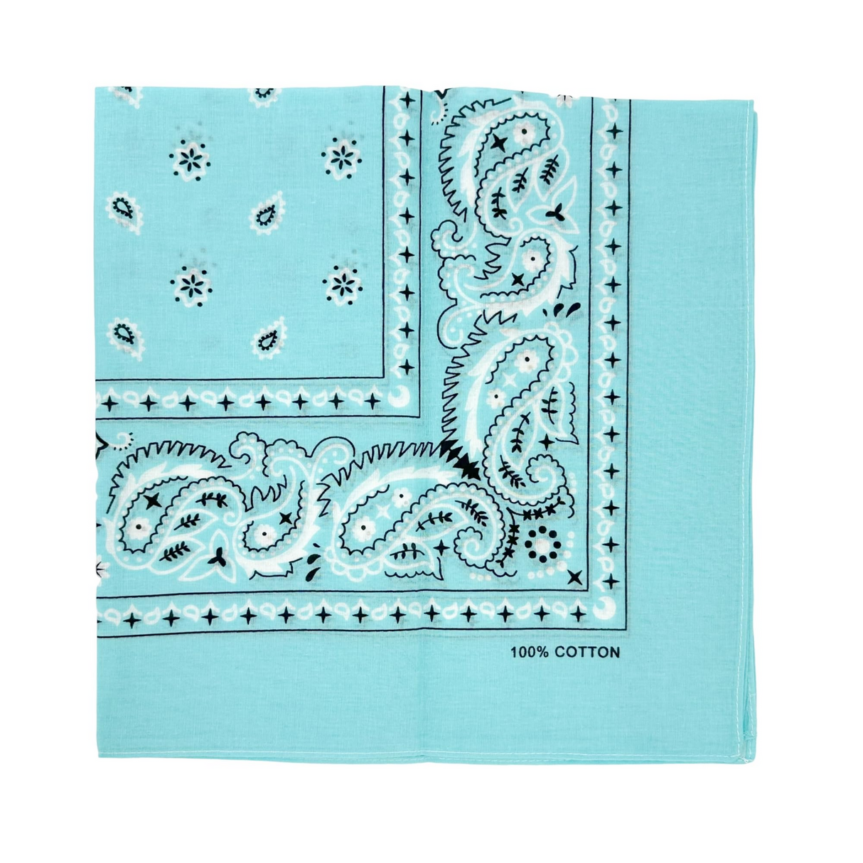 20x BANDANA Paisley 100% COTTON Head Wrap Durag Bandanna Scarf Mask BULK - Sky Blue