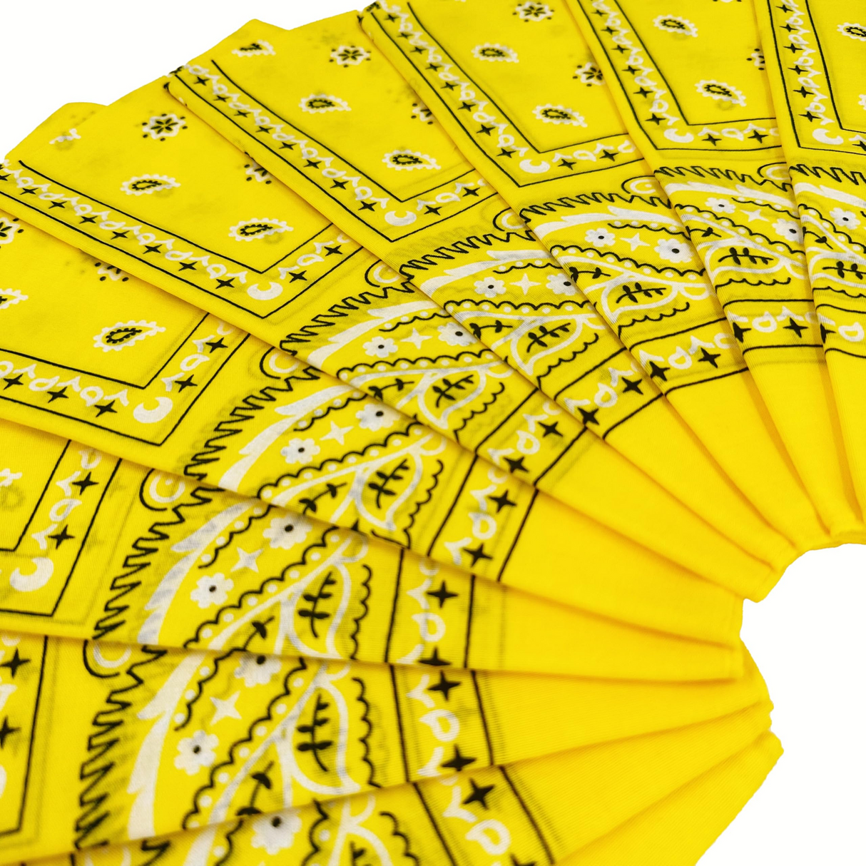 20x BANDANA Paisley 100% COTTON Head Wrap Durag Bandanna Scarf Mask BULK - Yellow