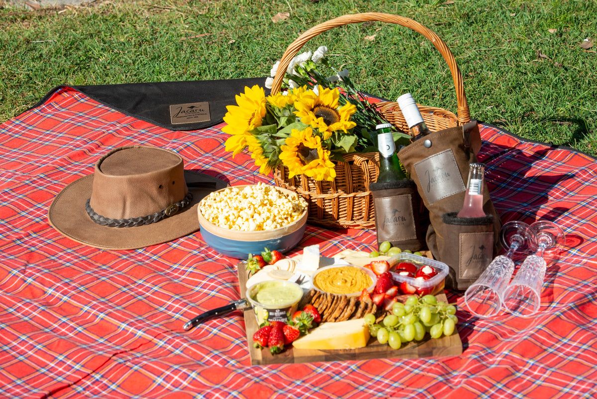Jacaru 8003XL Giant 100% Cotton Oilskin Picnic Blanket - Dark Brown (Water Resistant Made in Australia)