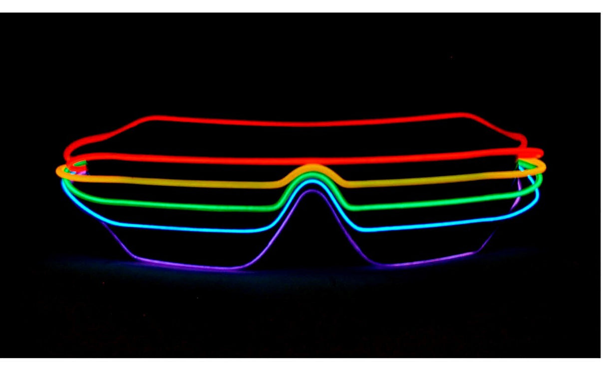 LED Light-Up Rainbow Glasses Sunglasses Mardi Gras Gay Pride LGBTQ Party Costume
