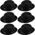 6x BOWLER HAT Party Vintage Costume Derby Felt Dance Halloween Bulk in Black