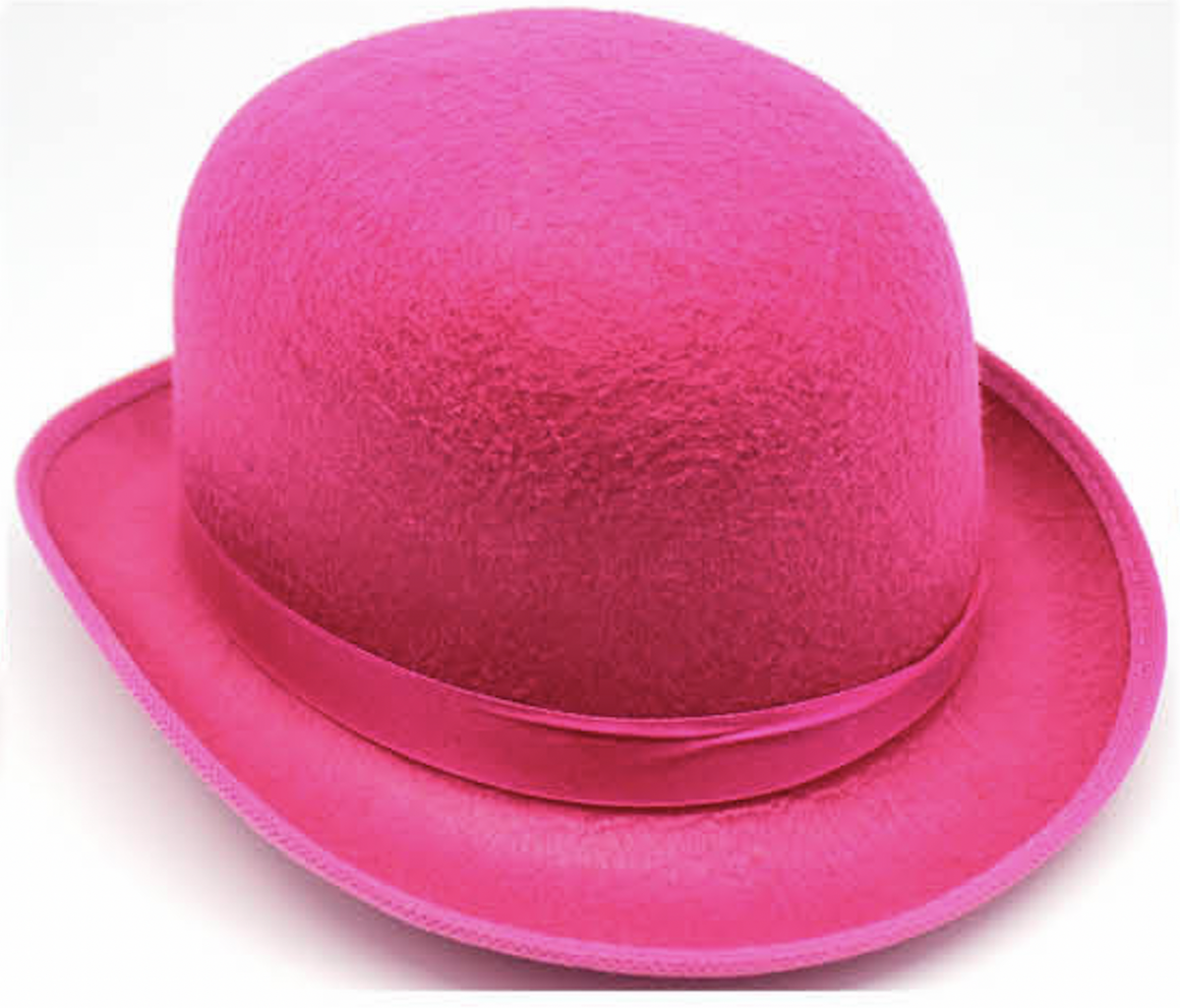 6x Pink Bowler Hat Bulk Pack - Vintage Derby Felt Costume for Dance/Fancy Dress Party