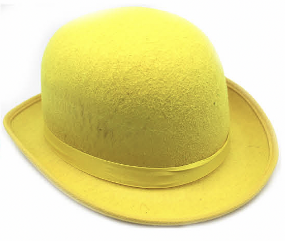 6x BOWLER HAT Party Vintage Costume Derby Felt Dance Halloween Bulk in Yellow