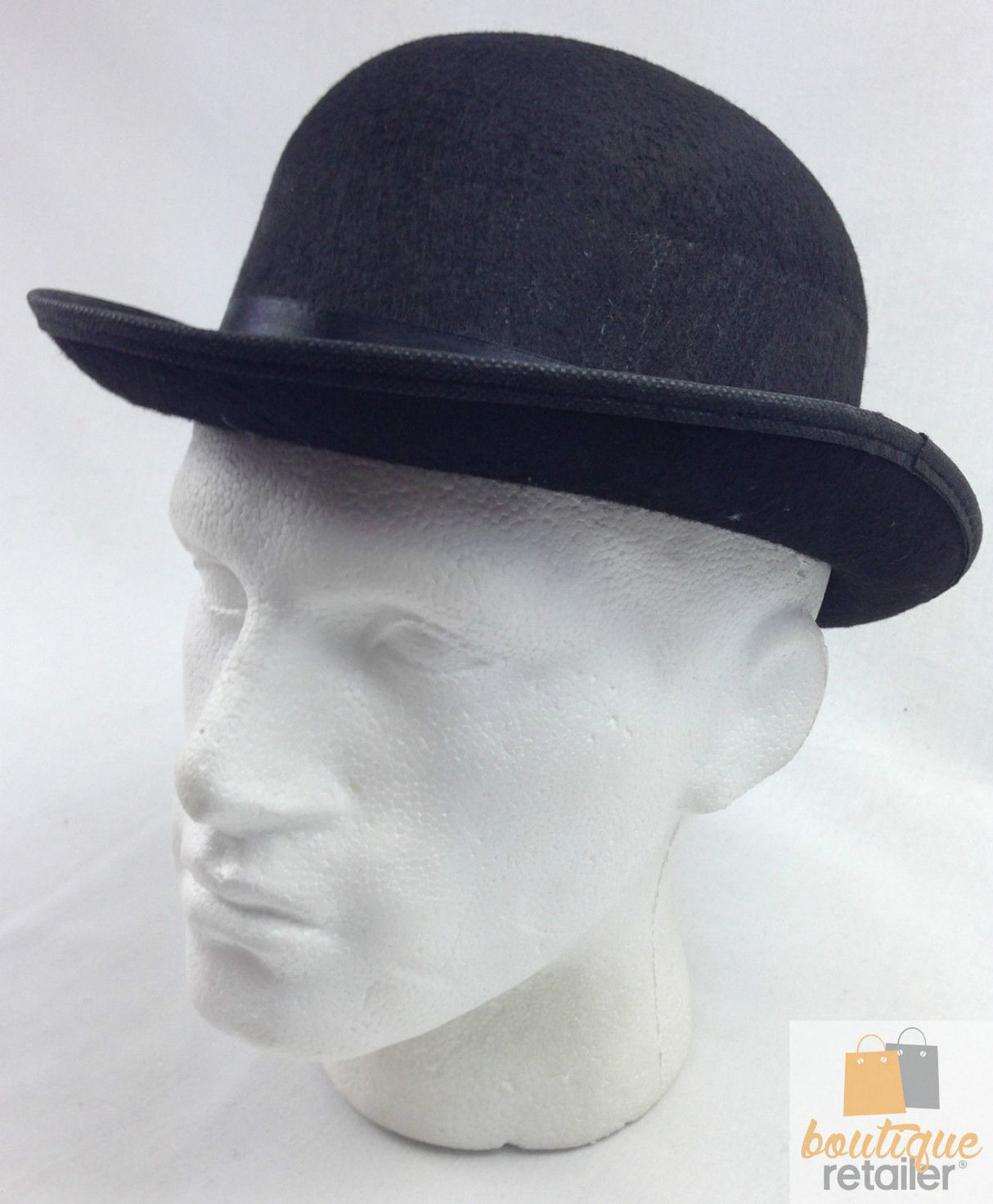 BOWLER HAT Party Vintage Costume Derby Felt Dance Halloween in Black