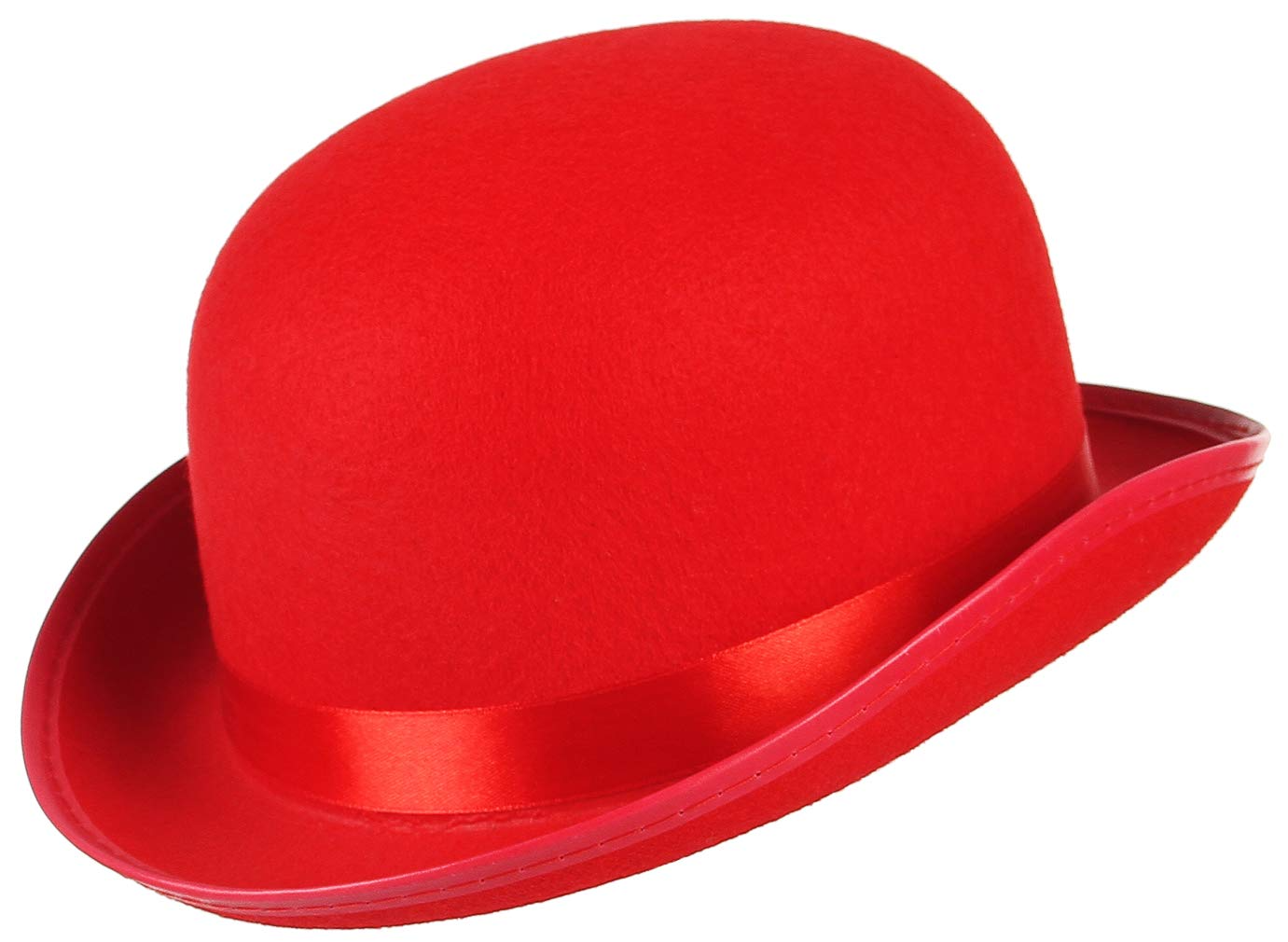 BOWLER HAT Party Vintage Costume Derby Felt Dance Halloween in Red
