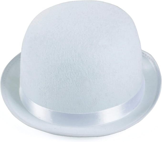BOWLER HAT Party Vintage Costume Derby Felt Dance Halloween in White