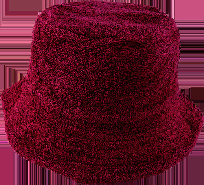 Terry Towelling Bucket Hat Daggy Fishing Camping Retro Aussie Lad Cap - Maroon - M