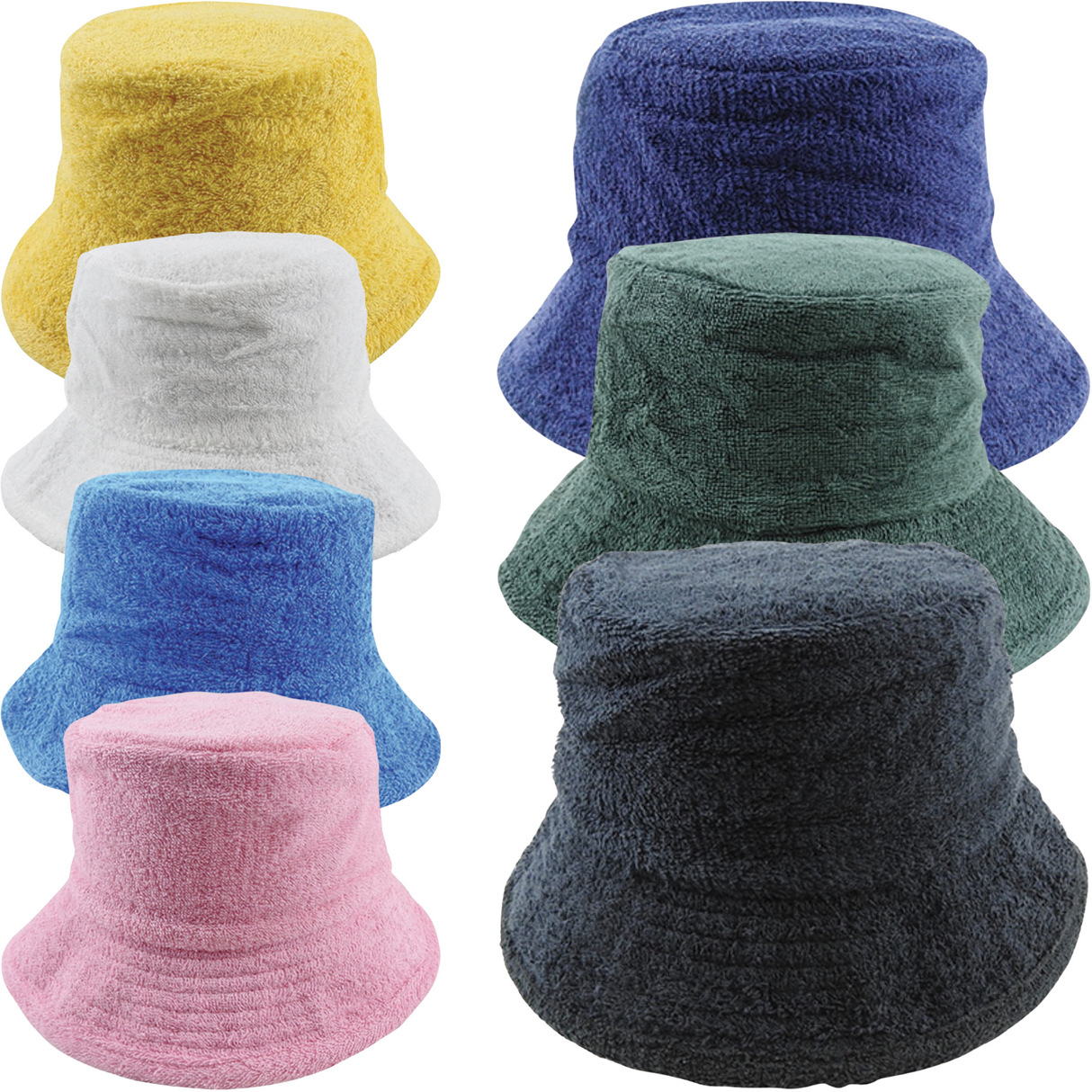 Terry Towelling Bucket Hat Daggy Fishing Camping Retro Aussie Lad Cap - White