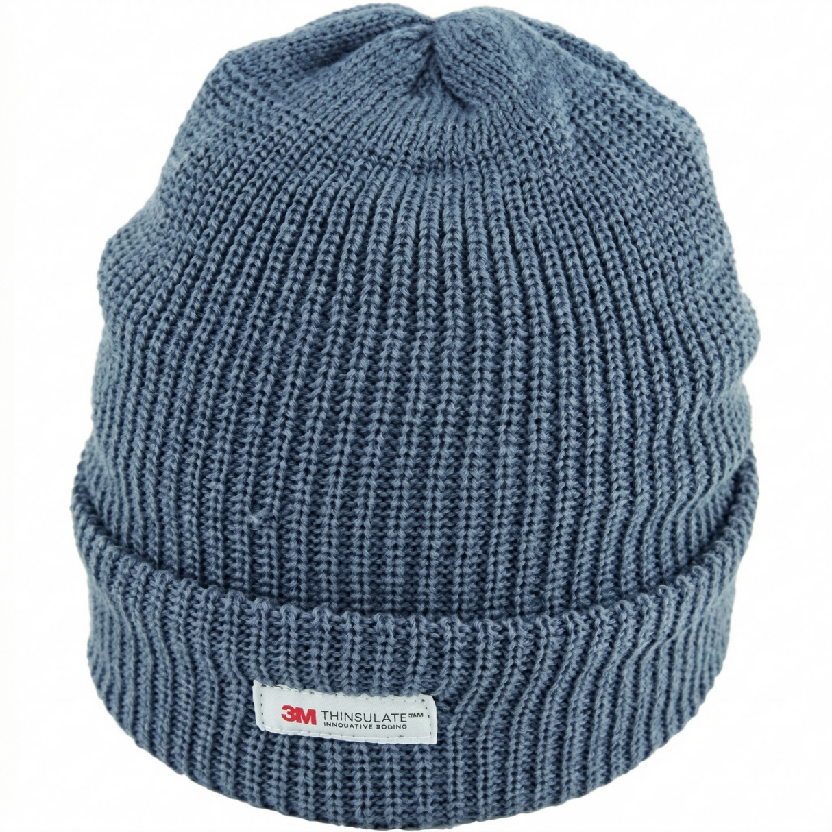 Thinsulate Charcoal Grey Acrylic Rib Knit Beanie - Thermal Lined Winter Ski Hat
