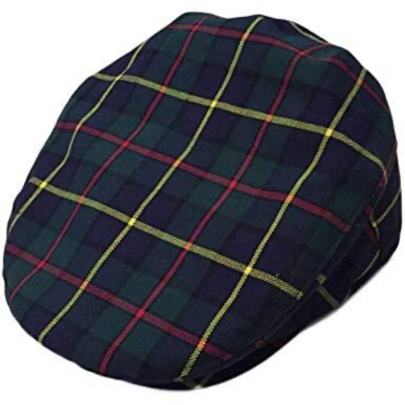 Stratford England Tartan Flat Hat Wool Country Driving Fishing Cap Linney - Harris Modern