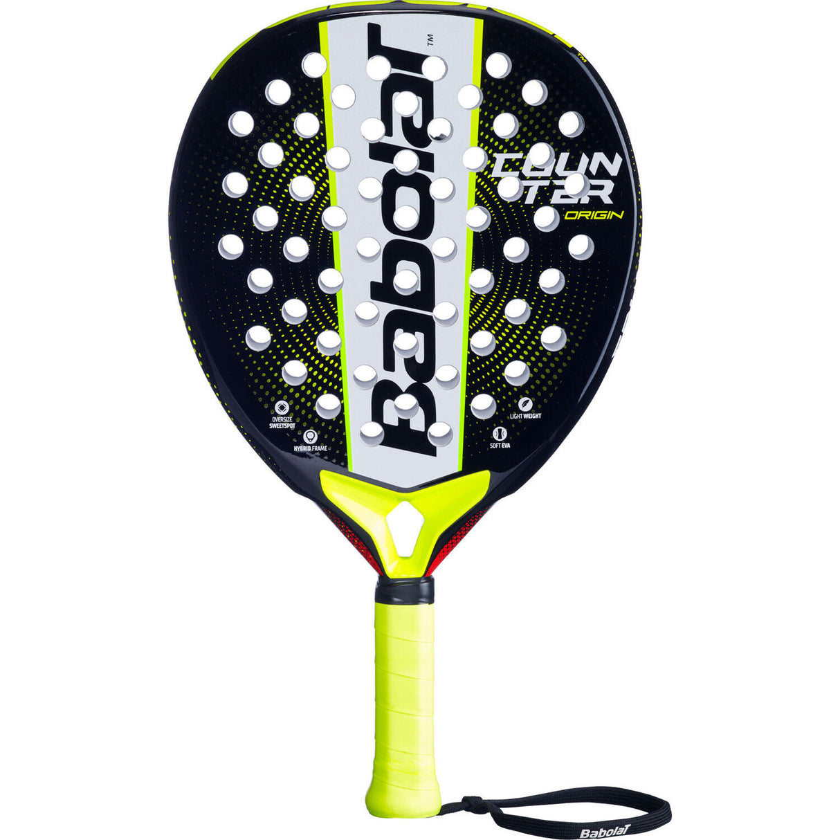 Babolat Counter Origin Padel Racquet Racket Beginners in Black/Yellow