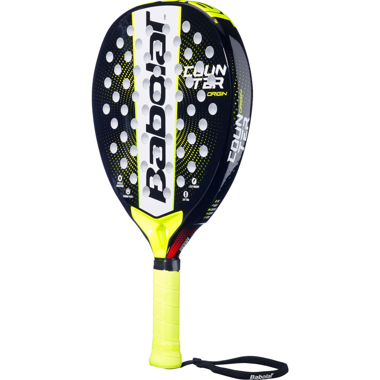 Babolat Counter Origin Padel Racquet Racket Beginners in Black/Yellow